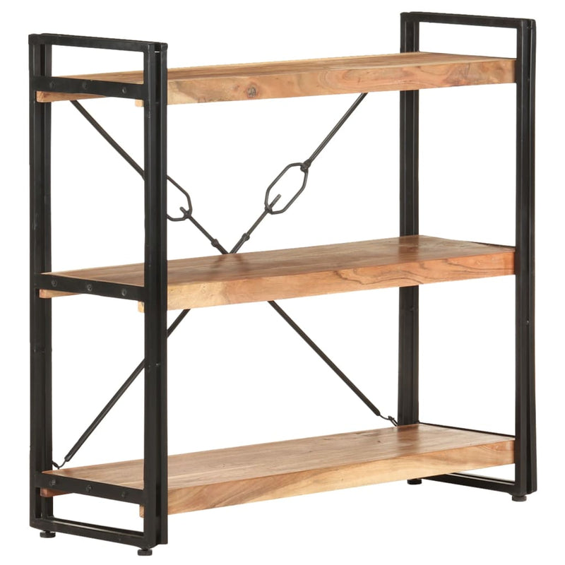 vidaXL 3-Tier Bookcase 140x30x80 cm Solid Acacia Wood