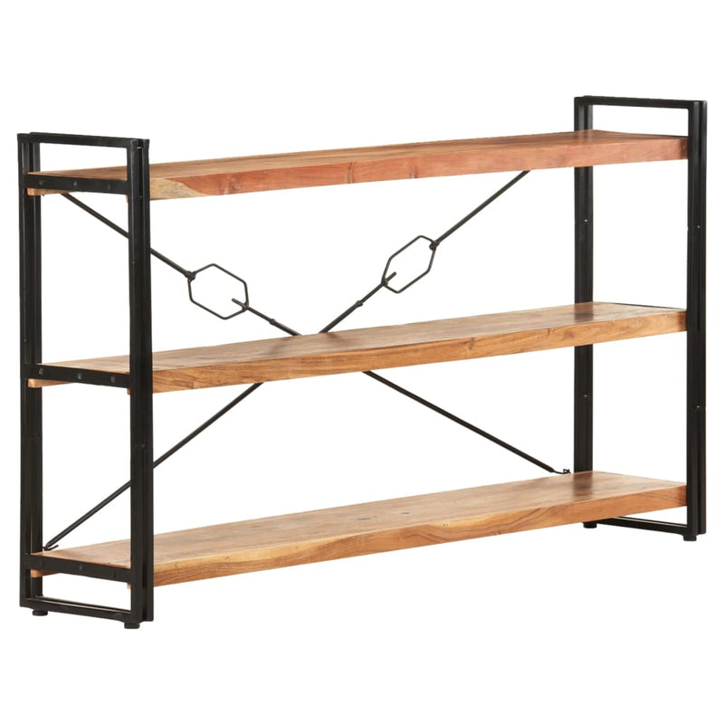 vidaXL 3-Tier Bookcase 140x30x80 cm Solid Acacia Wood