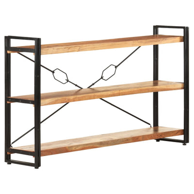vidaXL 3-Tier Bookcase 140x30x80 cm Solid Acacia Wood