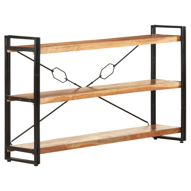 vidaXL 3-Tier Bookcase 140x30x80 cm Solid Acacia Wood