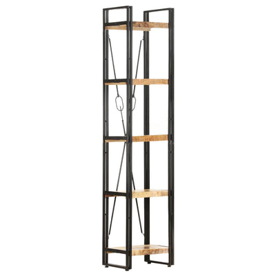 vidaXL 5-Tier Bookcase Black 60x30x180 cm Solid Mango Wood