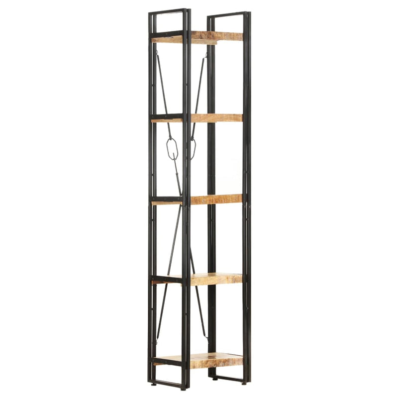 vidaXL 5-Tier Bookcase Black 60x30x180 cm Solid Mango Wood