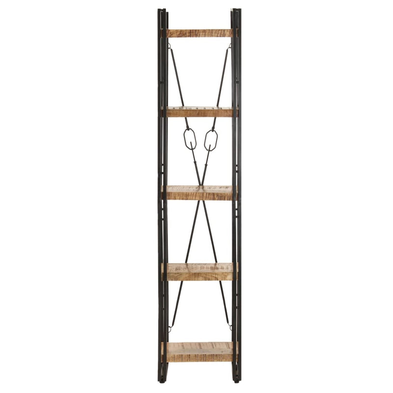 vidaXL 5-Tier Bookcase Black 60x30x180 cm Solid Mango Wood