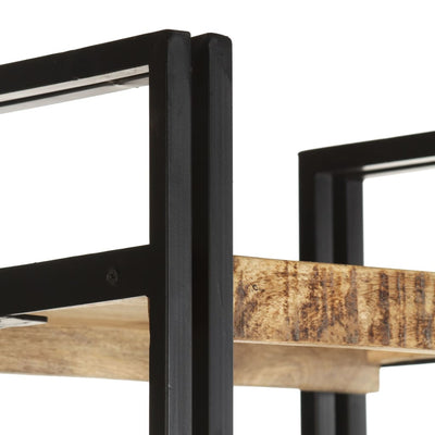 vidaXL 5-Tier Bookcase Black 60x30x180 cm Solid Mango Wood
