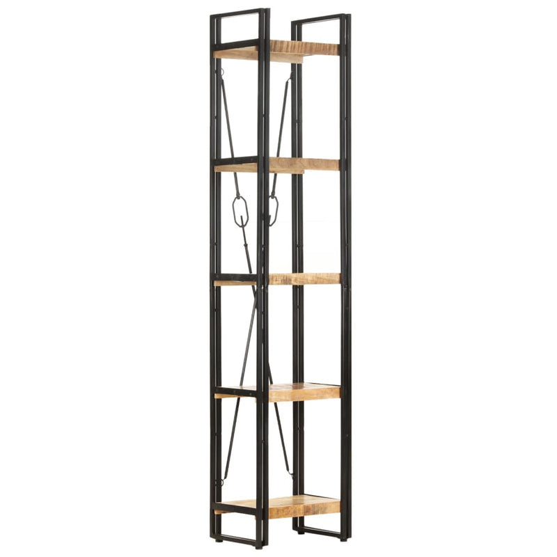 vidaXL 5-Tier Bookcase Black 60x30x180 cm Solid Mango Wood
