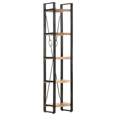 vidaXL 5-Tier Bookcase Black 60x30x180 cm Solid Mango Wood