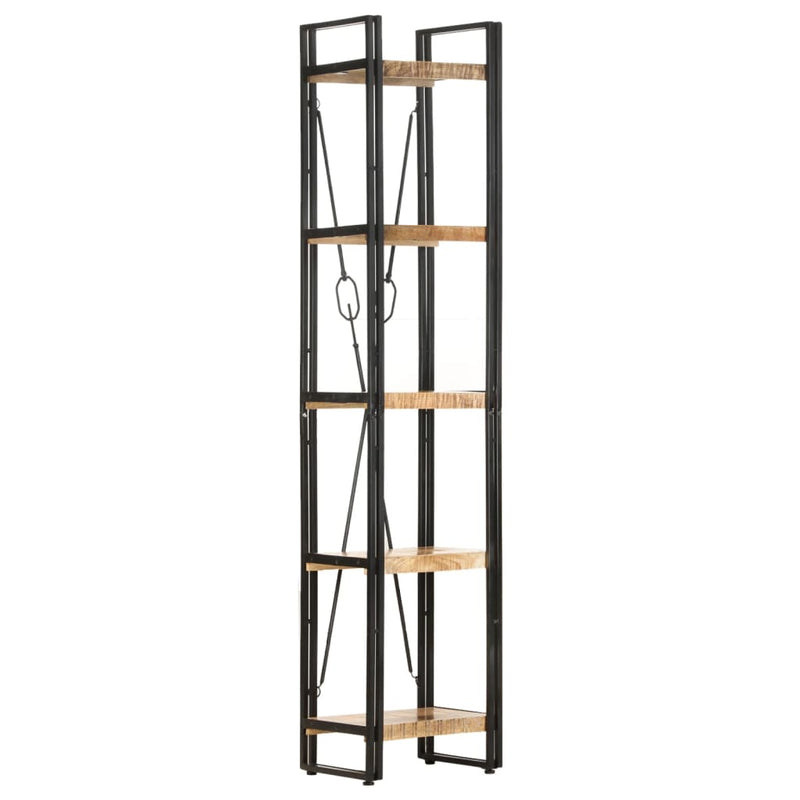 vidaXL 5-Tier Bookcase Black 60x30x180 cm Solid Mango Wood