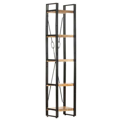 vidaXL 5-Tier Bookcase Black 60x30x180 cm Solid Mango Wood