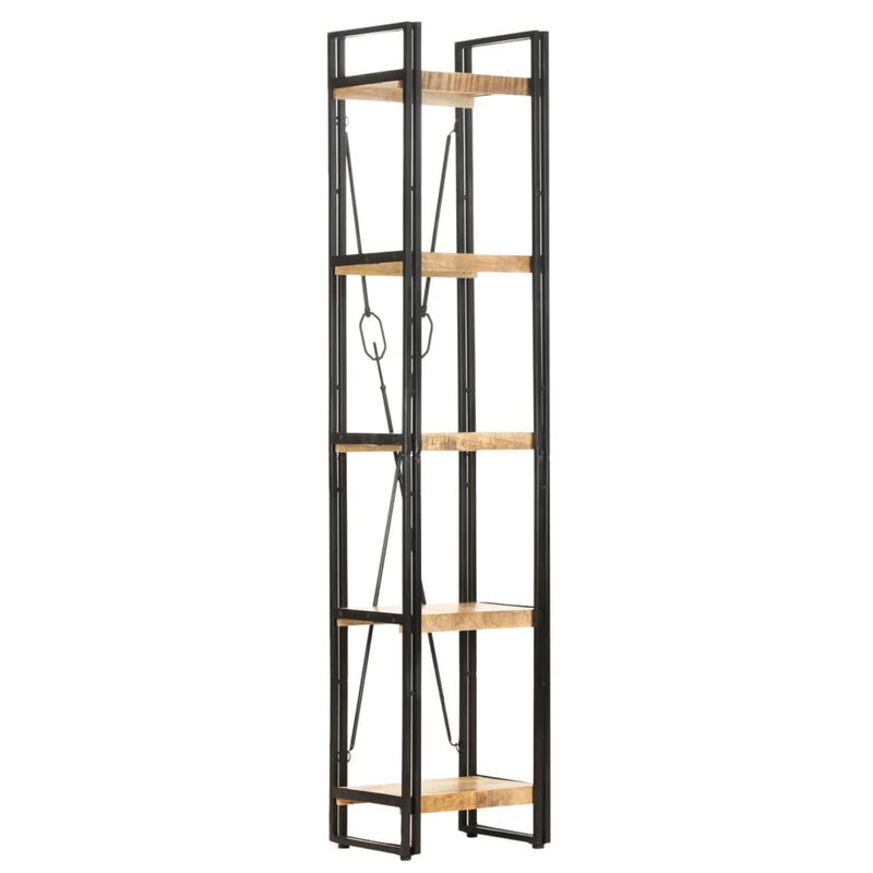 vidaXL 5-Tier Bookcase Black 60x30x180 cm Solid Mango Wood