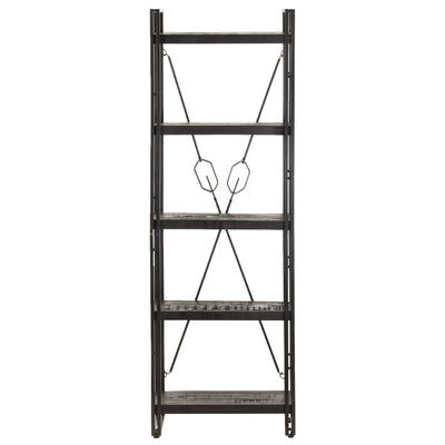 vidaXL 5-Tier Bookcase Black 60x30x180 cm Solid Mango Wood