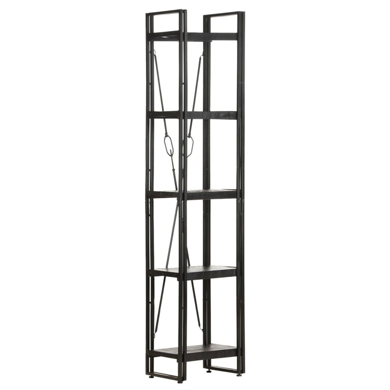 vidaXL 5-Tier Bookcase Black 60x30x180 cm Solid Mango Wood