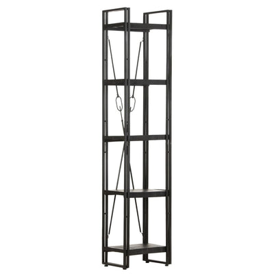vidaXL 5-Tier Bookcase Black 60x30x180 cm Solid Mango Wood
