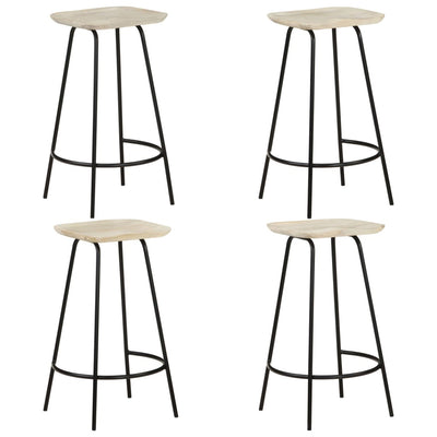 vidaXL Bar Stools 2 pcs Solid Mango Wood