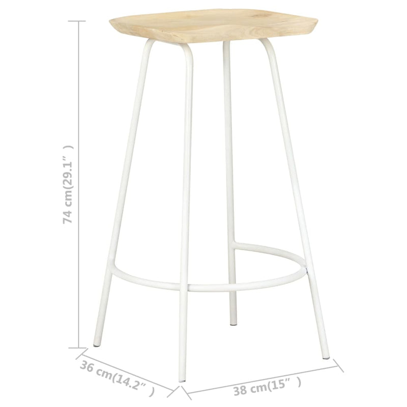 vidaXL Bar Stools 4 pcs Solid Mango Wood