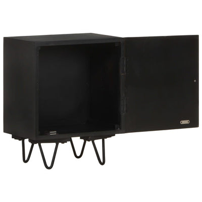 vidaXL Bedside Cabinet with Brass Front 40x30x50 cm Solid Mango Wood