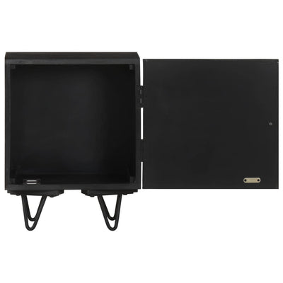 vidaXL Bedside Cabinet with Brass Front 40x30x50 cm Solid Mango Wood