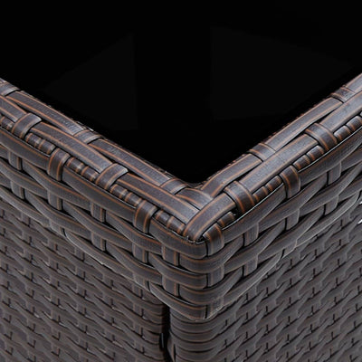 vidaXL 5 Piece Garden Dining Set Black Poly Rattan and Glass