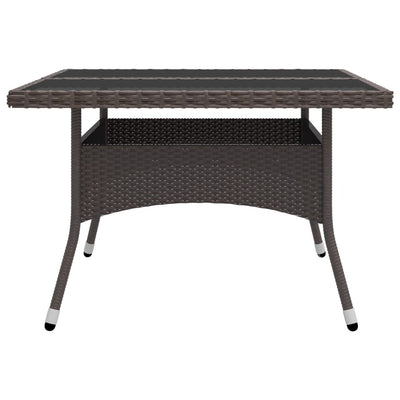 vidaXL 9 Piece Garden Dining Set Poly Rattan and Glass Black