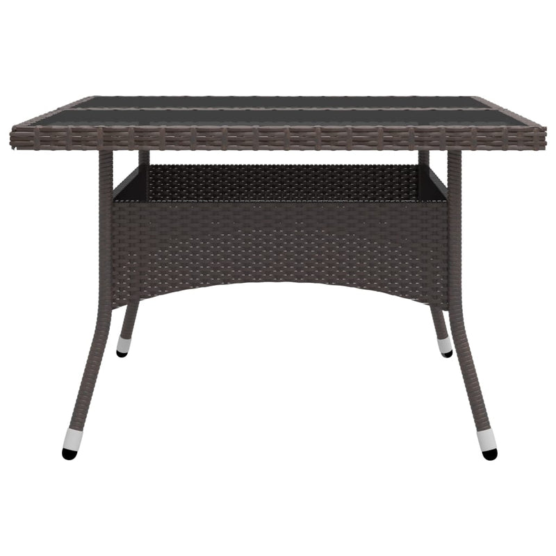 vidaXL 9 Piece Garden Dining Set Poly Rattan and Glass Black