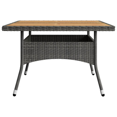 vidaXL 9 Piece Garden Dining Set Poly Rattan and Acacia Wood Grey