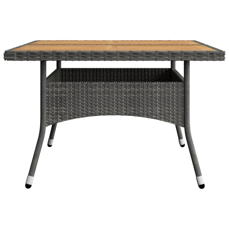 vidaXL 9 Piece Garden Dining Set Poly Rattan and Acacia Wood Grey