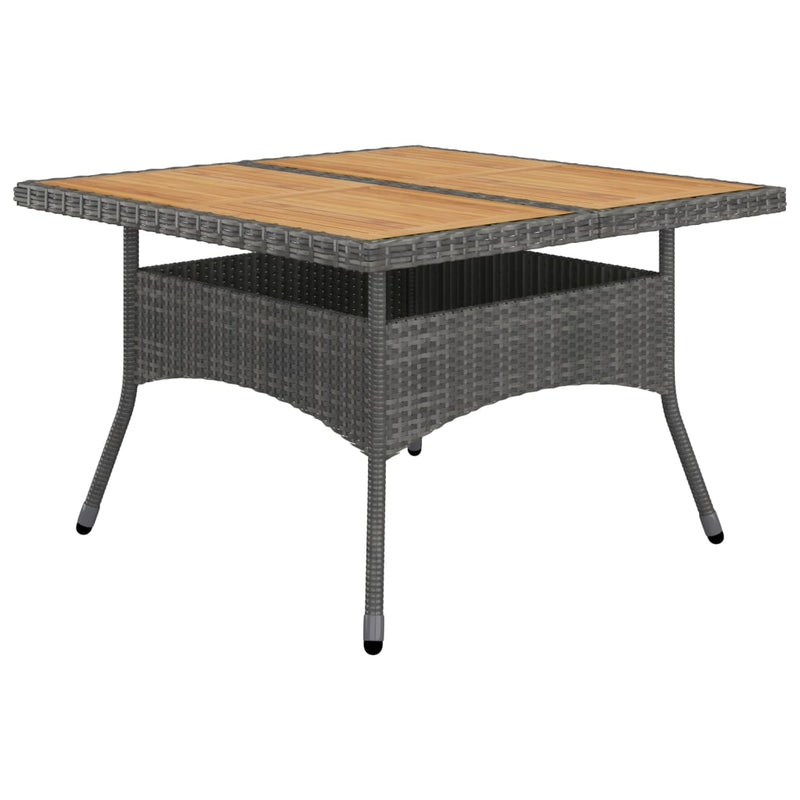 vidaXL 9 Piece Garden Dining Set Poly Rattan and Acacia Wood Black