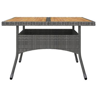 vidaXL 9 Piece Garden Dining Set Poly Rattan and Acacia Wood Black