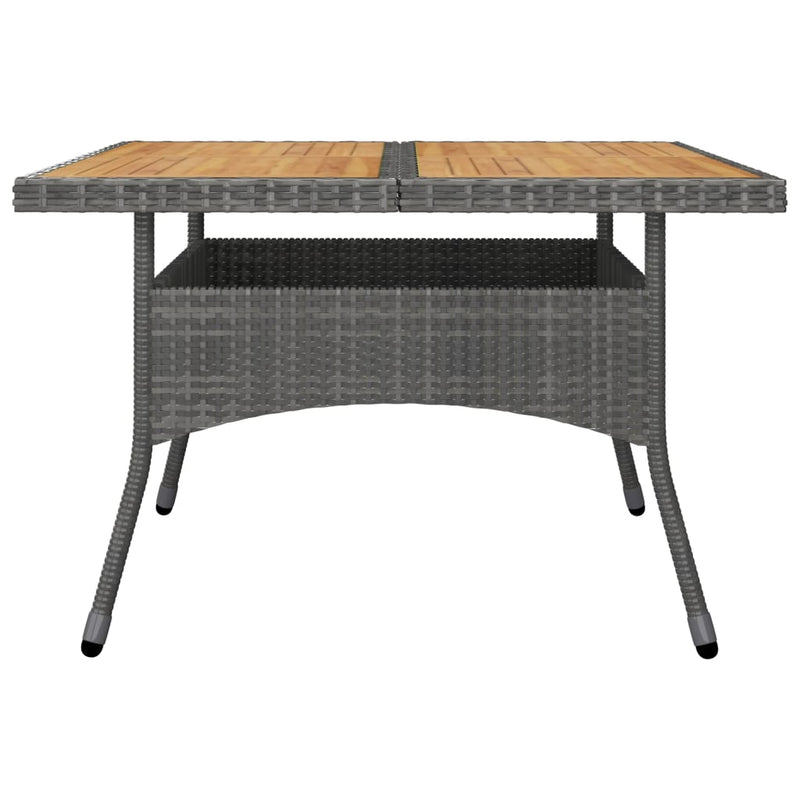 vidaXL 9 Piece Garden Dining Set Poly Rattan and Acacia Wood Black