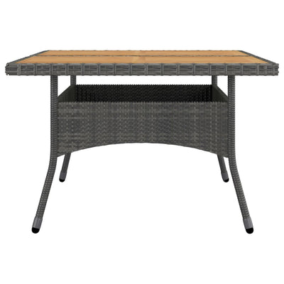 vidaXL 9 Piece Garden Dining Set Poly Rattan and Acacia Wood Black