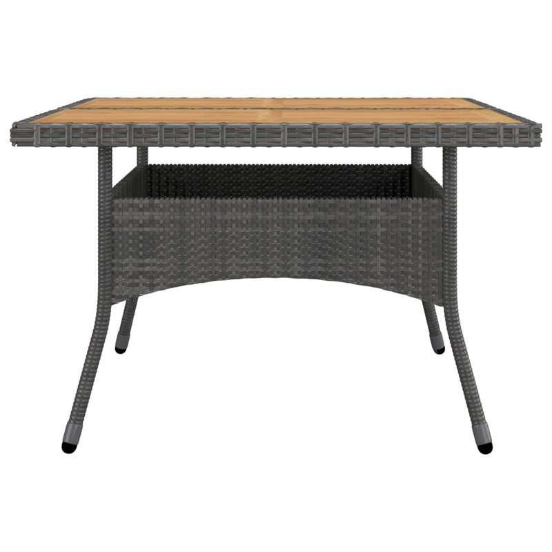 vidaXL 9 Piece Garden Dining Set Poly Rattan and Acacia Wood Black