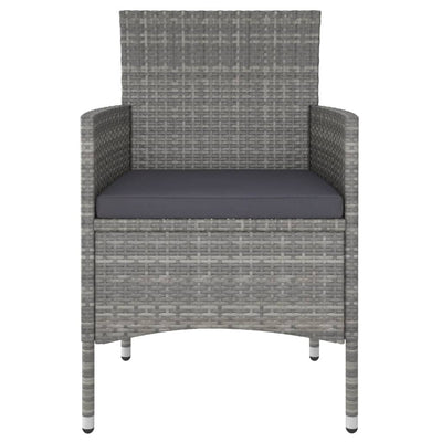 vidaXL 5 Piece Garden Bistro Set Poly Rattan & Solid Acacia Wood Black