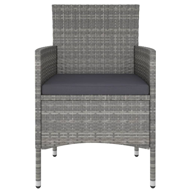 vidaXL 5 Piece Garden Bistro Set Poly Rattan & Solid Acacia Wood Black