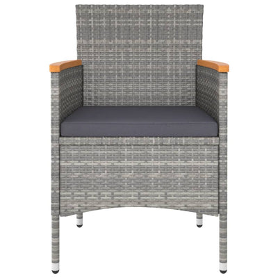 vidaXL 5 Piece Garden Bistro Set Poly Rattan & Solid Acacia Wood Black