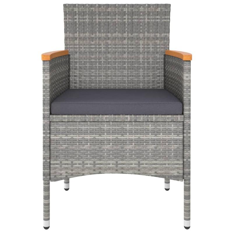 vidaXL 5 Piece Garden Bistro Set Poly Rattan & Solid Acacia Wood Black