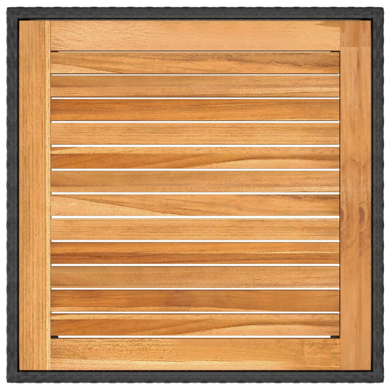 vidaXL 5 Piece Garden Dining Set Poly Rattan & Solid Acacia Wood Black