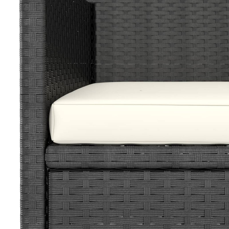 vidaXL 5 Piece Garden Dining Set Poly Rattan & Solid Acacia Wood Black