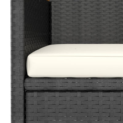 vidaXL 5 Piece Garden Dining Set Poly Rattan & Solid Acacia Wood Black