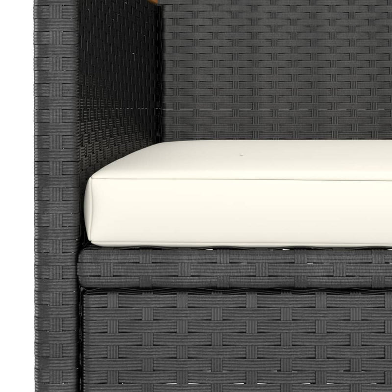 vidaXL 5 Piece Garden Dining Set Poly Rattan & Solid Acacia Wood Black