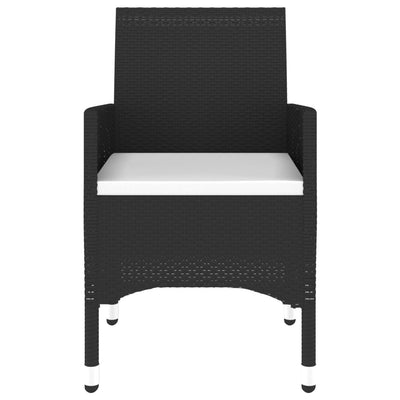 vidaXL 3 Piece Garden Dining Set Poly Rattan Black