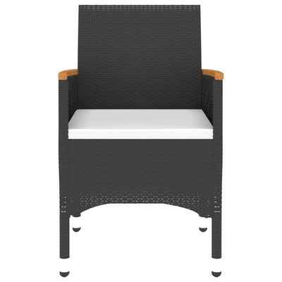 vidaXL 9 Piece Garden Dining Set Poly Rattan Black