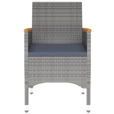 vidaXL 9 Piece Garden Dining Set Poly Rattan Grey