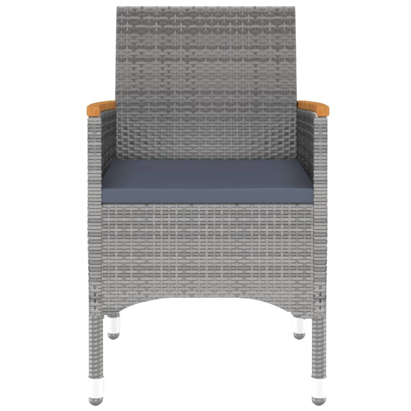 vidaXL 9 Piece Garden Dining Set Poly Rattan Grey