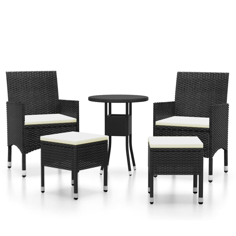 vidaXL 5 Piece Garden Lounge Set Poly Rattan Brown