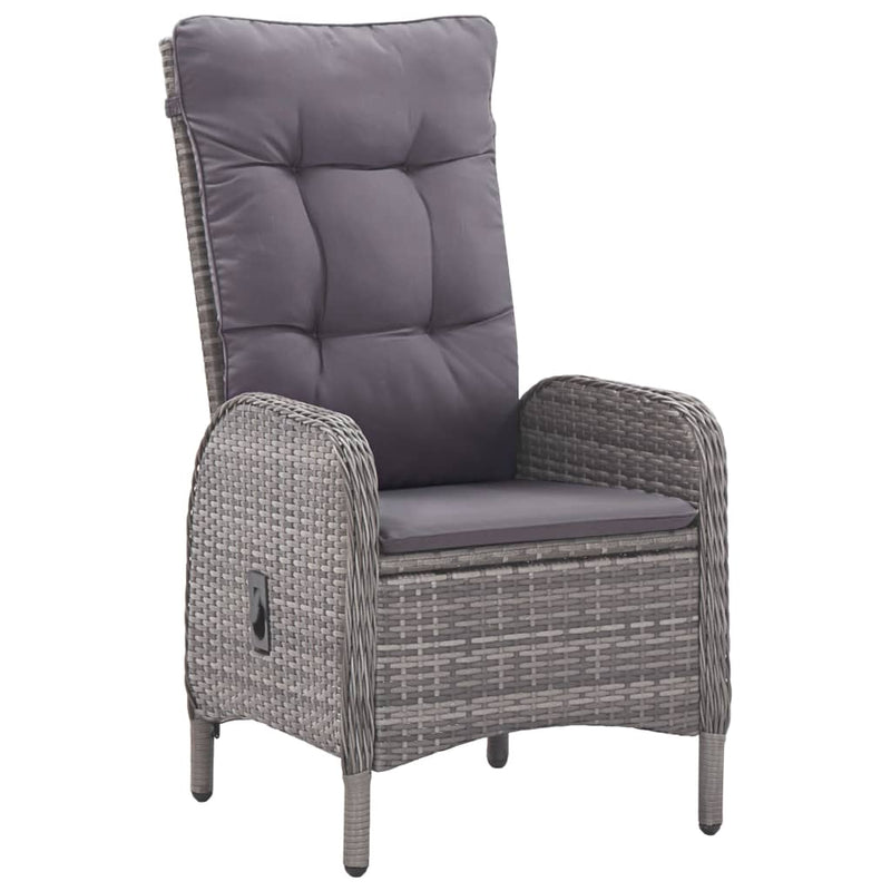 vidaXL 3 Piece Garden Bistro Set Poly Rattan and Glass Black