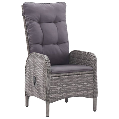 vidaXL 3 Piece Garden Bistro Set Poly Rattan and Acacia Wood Black