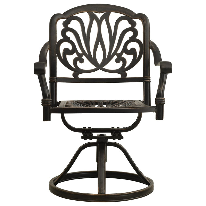 vidaXL Swivel Garden Chairs 2 pcs Cast Aluminium Bronze