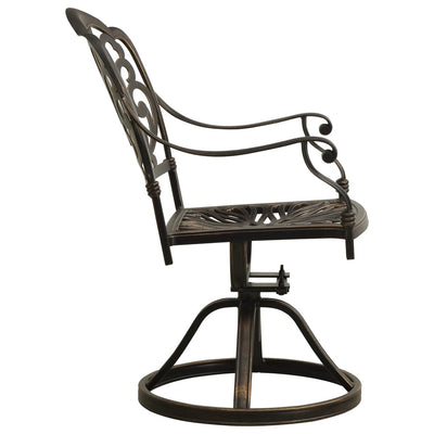 vidaXL Swivel Garden Chairs 2 pcs Cast Aluminium Bronze