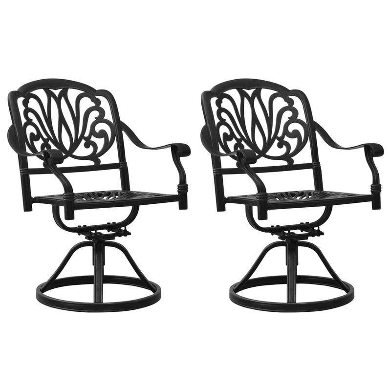 vidaXL Swivel Garden Chairs 2 pcs Cast Aluminium Bronze