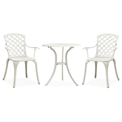 vidaXL 3 Piece Bistro Set Cast Aluminium Black