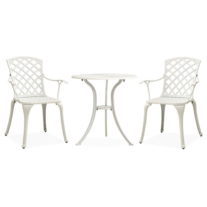 vidaXL 3 Piece Bistro Set Cast Aluminium Black